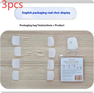 Skin tone coloured neck pattern adhesive tape set with four pieces and twenty replacement patches