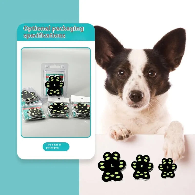 Silicone cloth dog paw protection footstickers in S and M sizes, 8 pieces per pack