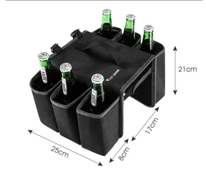 Bicycle double-sided anti-scratch beverage shelf bag in black or orange colour