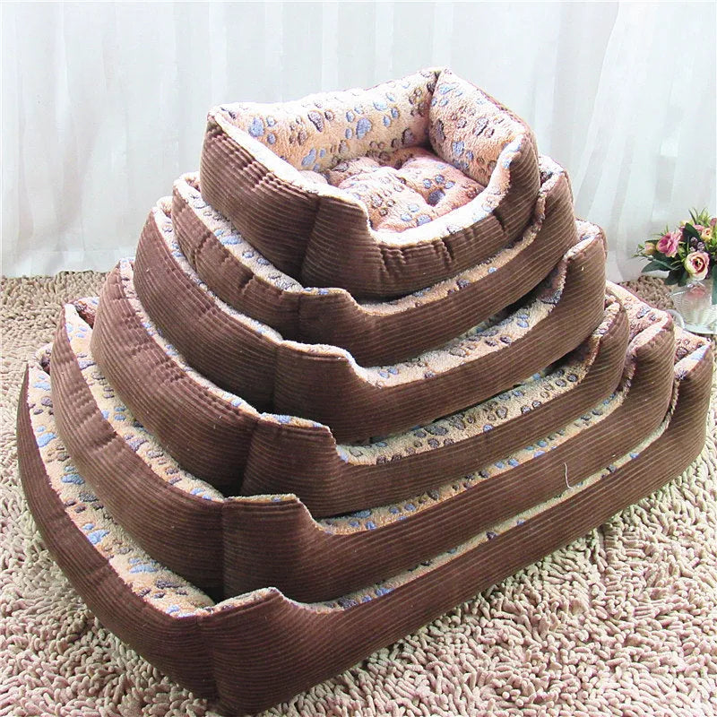 Soft plush pet dog bed with sofa kennel design and three-sided bolsters for small dogs and cats
