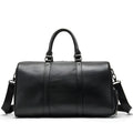 Men's black and coffee leather tote bag in 44cm and 55cm sizes with single shoulder strap