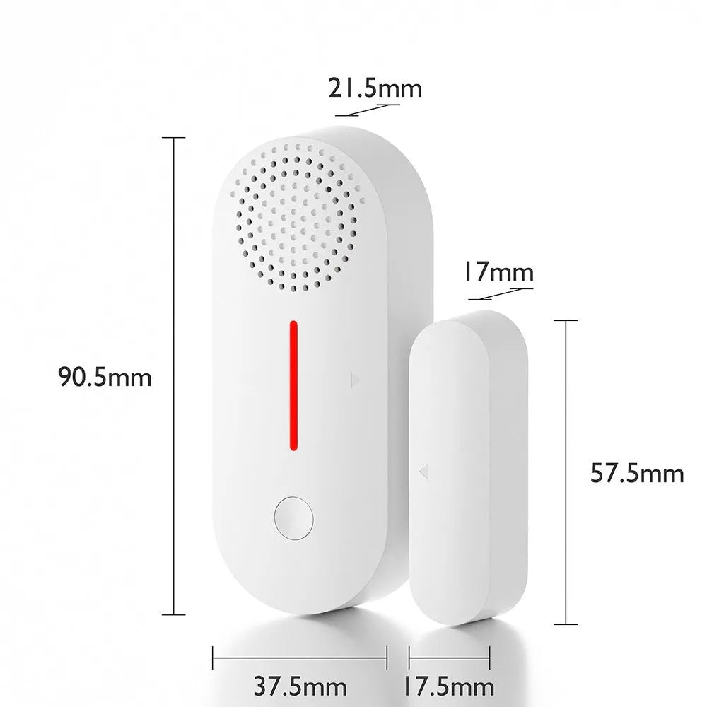 Smart home WiFi magnetic door window sensor alarm with audible alert system