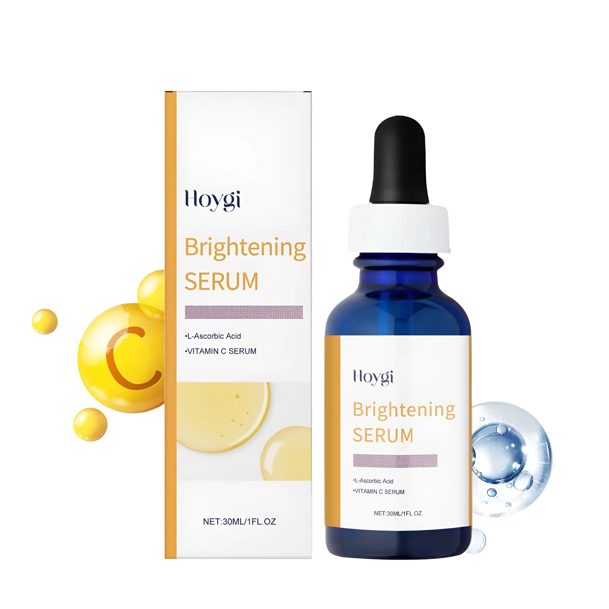 30ml Vitamin C Solution essence bottle with dropper containing ascorbic acid and tocopherol serum
