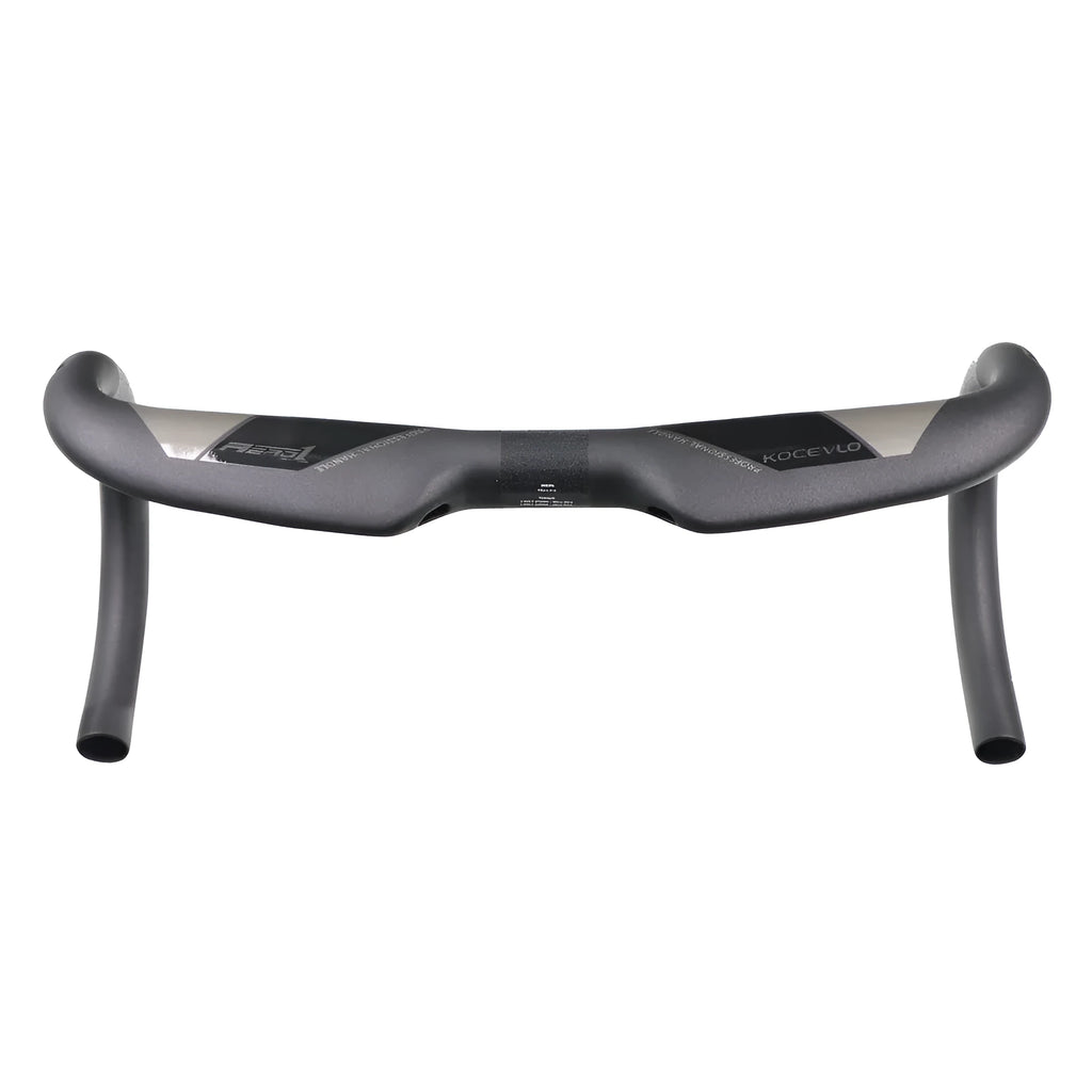 Wei Bike matt carbon fibre road bike handlebar with a 20-degree bent, shown in a neutral position.
