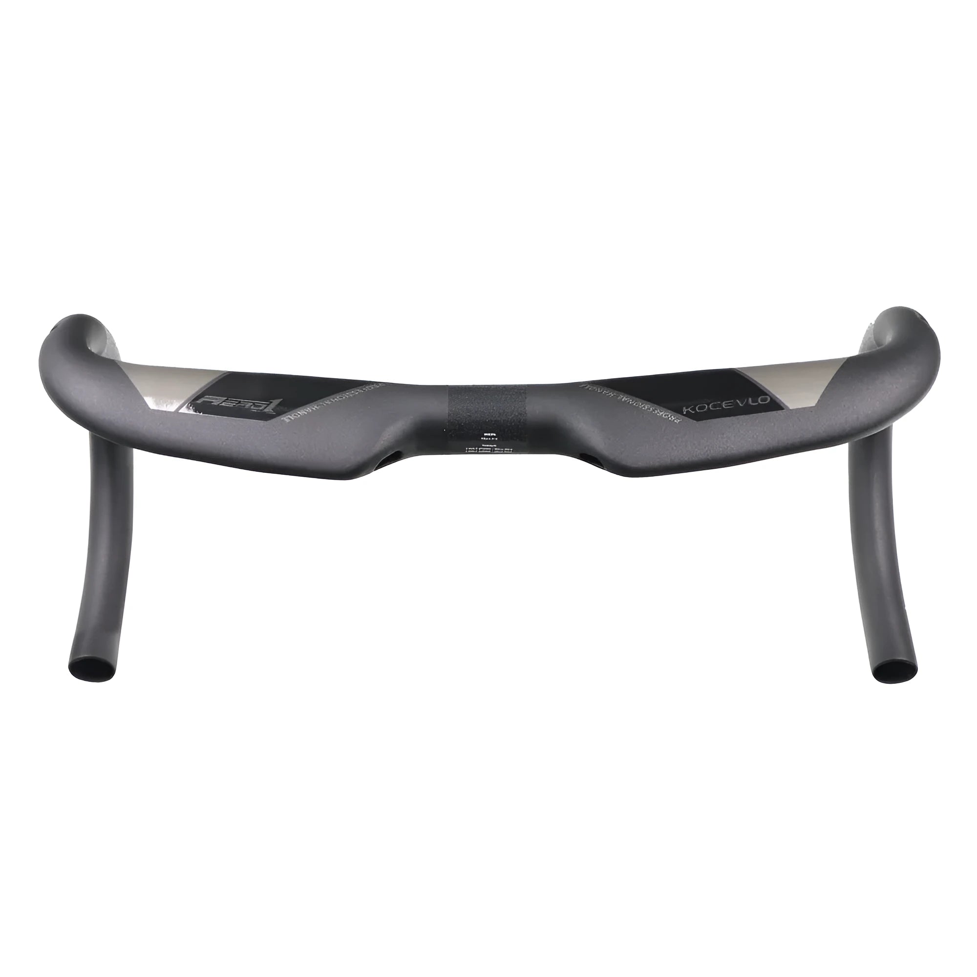 Wei Bike matt carbon fibre road bike handlebar with a 20-degree bent, shown in a neutral position.
