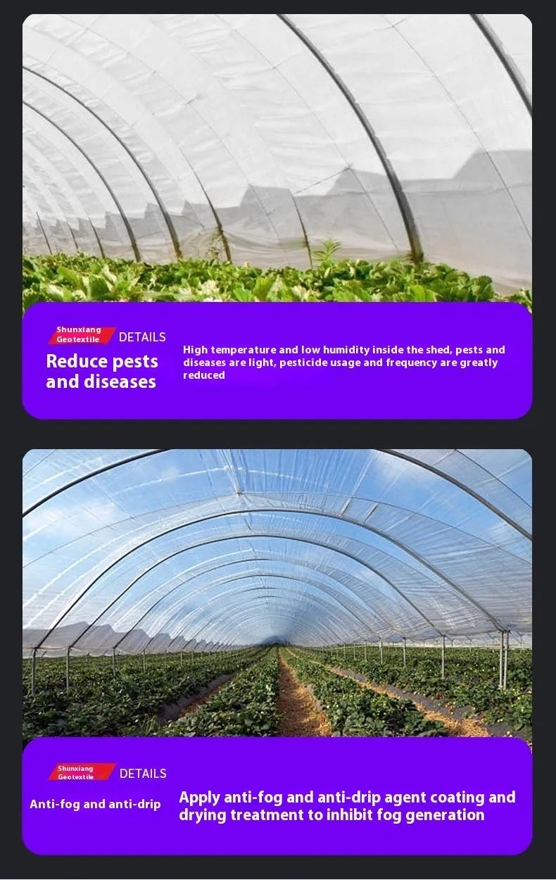 Roll of clear plastic greenhouse film for vegetable shed cold-proof insulation, 4x8 metre size
