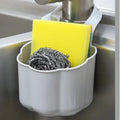 Nordic-style plastic sink drain basket in dark blue colour with water drainage slots