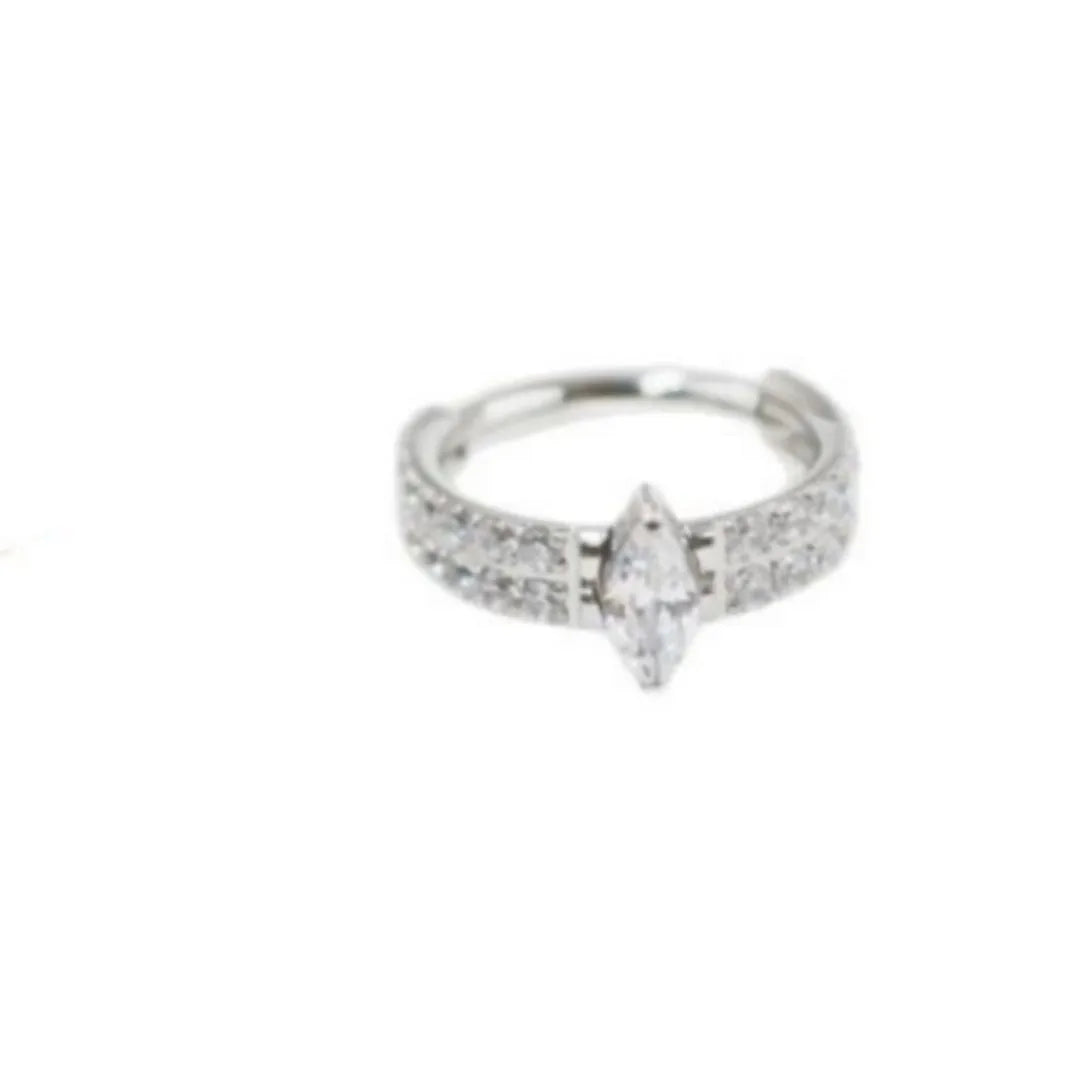 Heart-shaped zircon earrings for women in gold or silver 316 titanium steel
