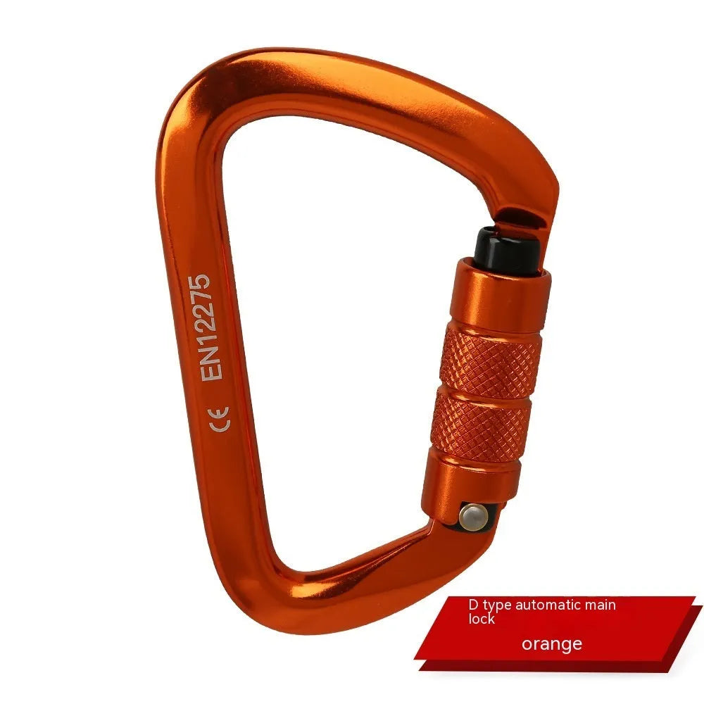 D-type rock climbing safety lock in multiple colour options for mountaineering