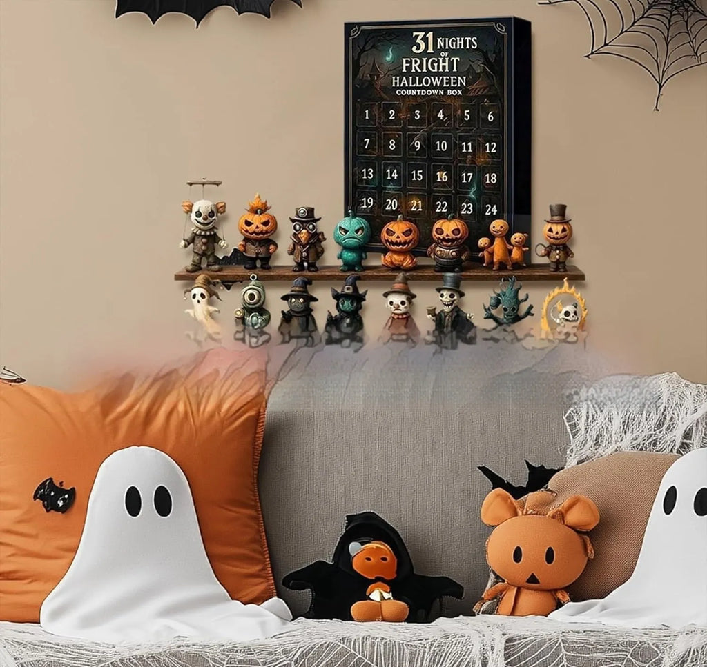 Halloween countdown blind box advent calendar with 31 resin horror dolls for daily reveals