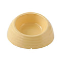 Stainless steel cat bowl on plastic base in light green, brown, or beige colour options