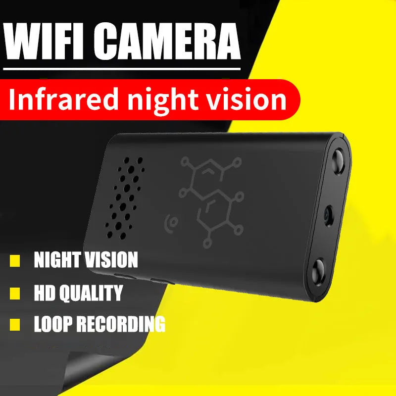 Black smart security camera with WiFi connectivity for indoor home monitoring and baby monitoring applications