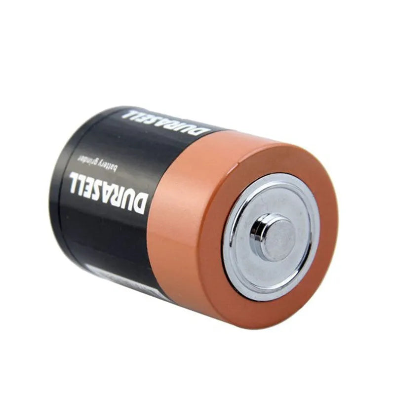 Black zinc alloy battery-shaped grinder, 55mm, with keychain and bottle opener