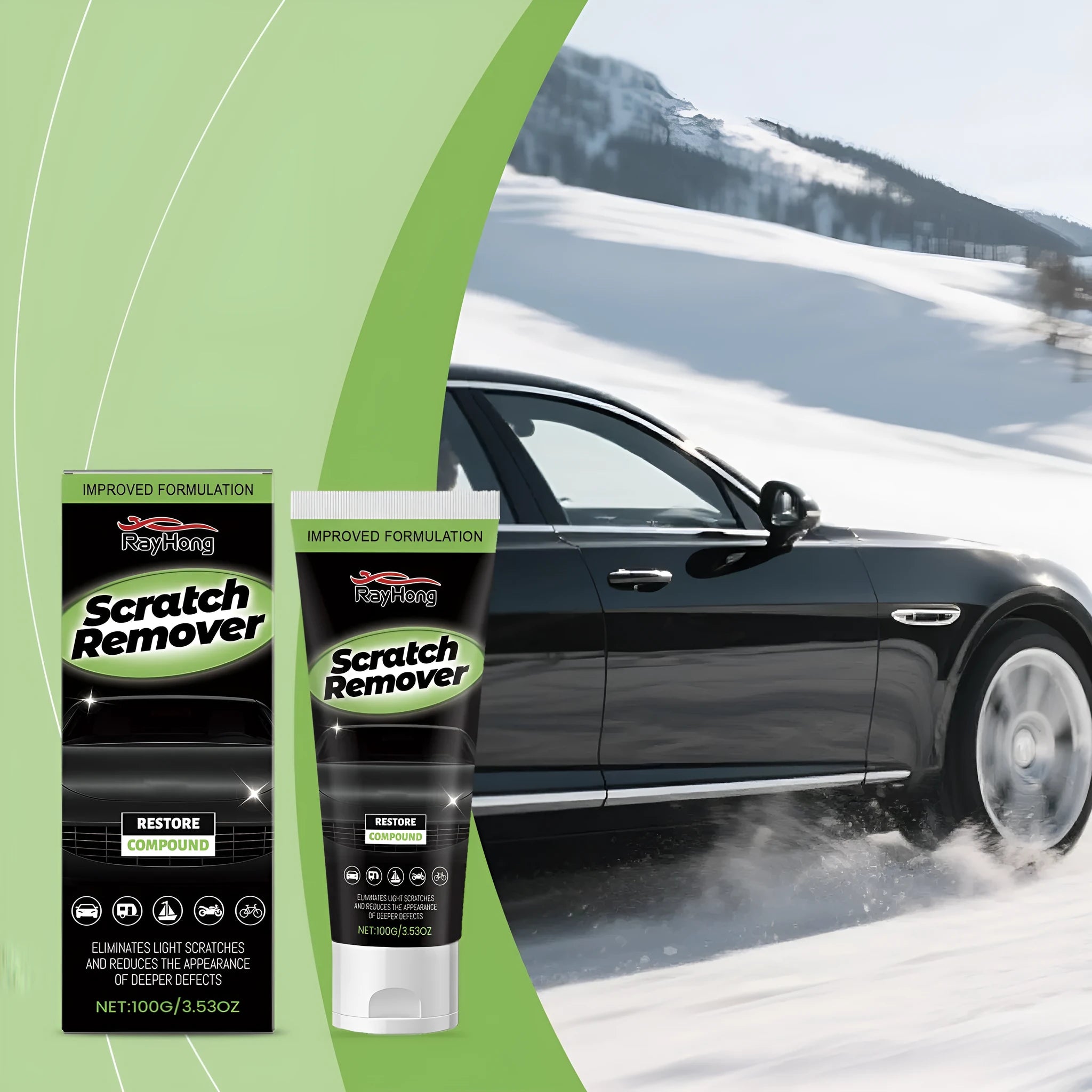100g car paint scratch recovery cream in 3.8x16.3cm tube with nano coating formulation