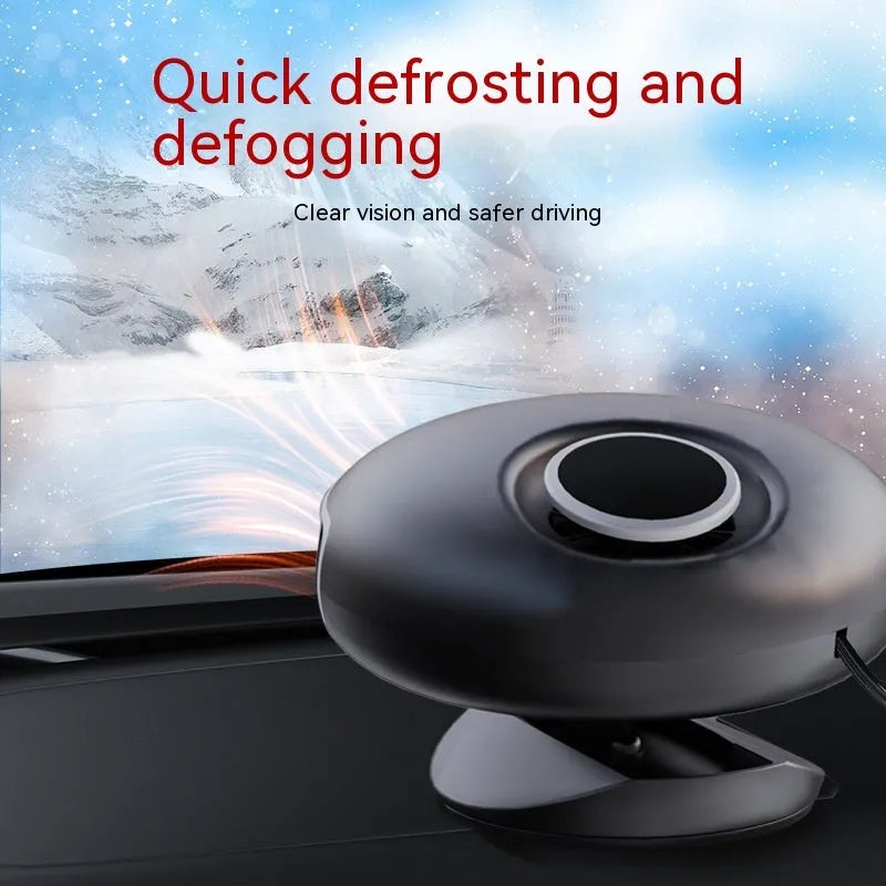 Black car warm air blower heater with cable for 12V 24V vehicle defrosting