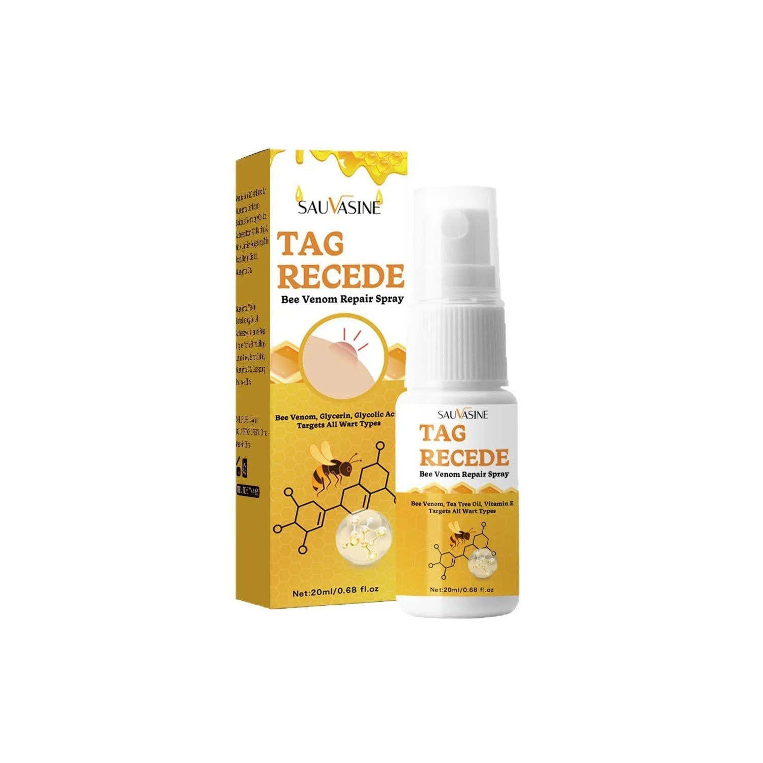 20ml bee wart spray skin cream bottle for treating flesh bumps and moles