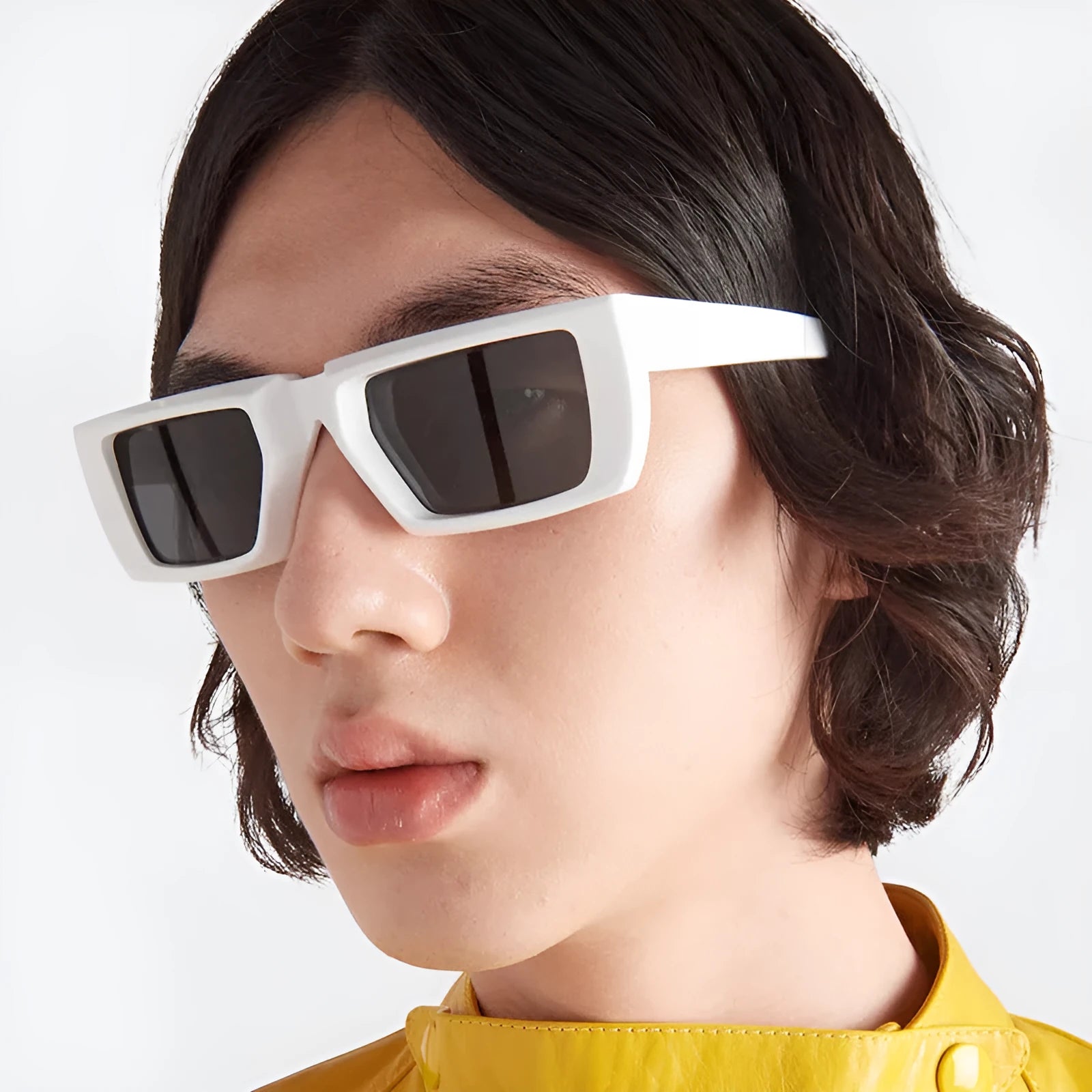 Special-shaped UV400 protection sunglasses with PC frames in multiple colour variations including black and grey lens options
