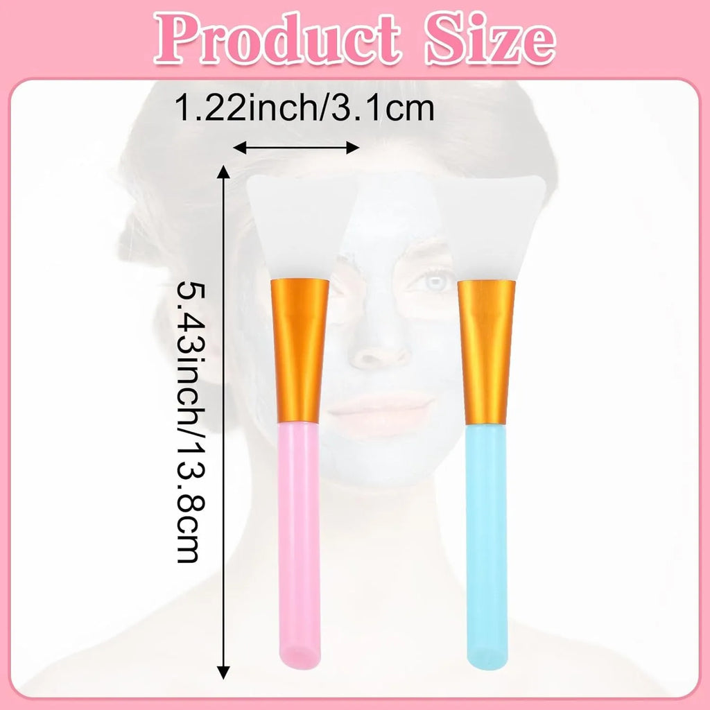 Reusable silicone face and body mask applicator spatula in various colours.