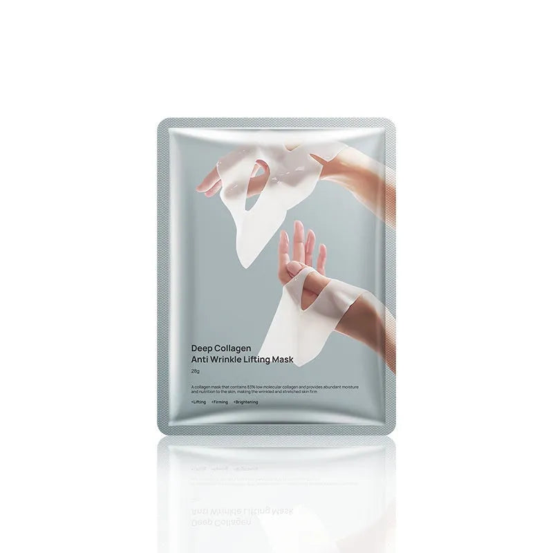 Single collagen sheet mask with 28ml anti-wrinkle moisturising serum for universal skin types.