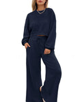 Women's casual two-piece trouser set in street hipster style with long sleeves