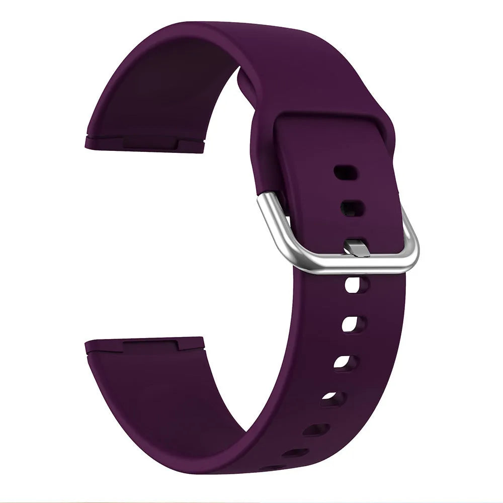 Fitbit Versa 3 and Sense 2 silicone replacement strap in multiple colours with silver buckle