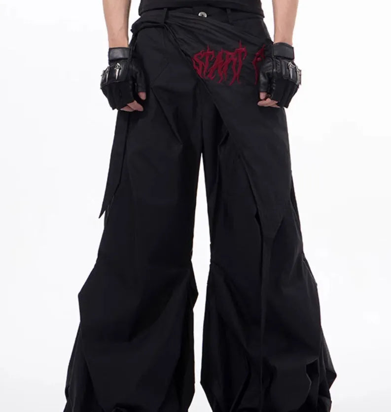 Boys wide-leg summer trousers in refined Korean style solid colours black and grey