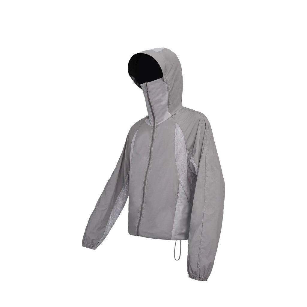 Mesh stitched sun protective shirt in desert brown colour showing regular length cut