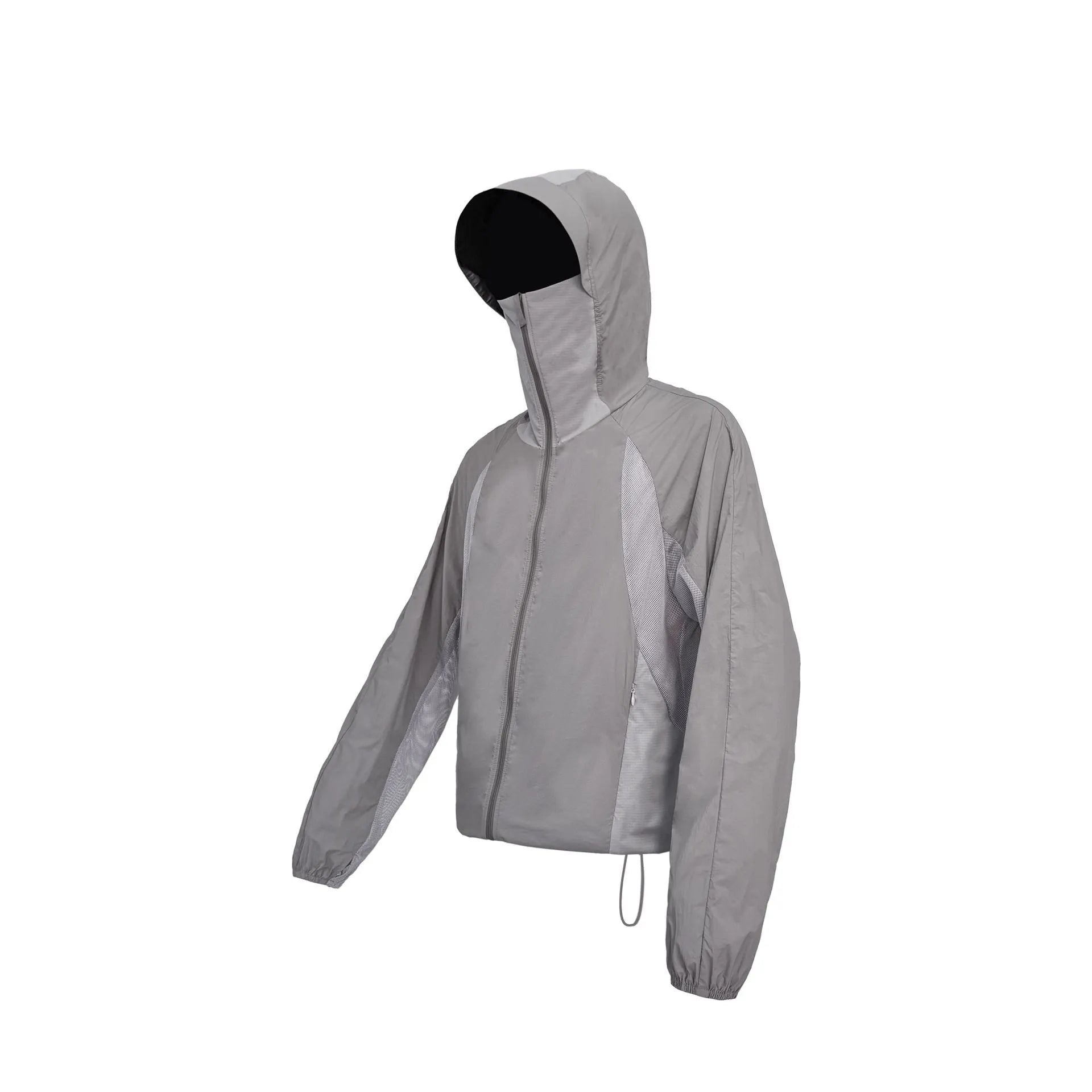 Mesh stitched sun protective shirt in desert brown colour showing regular length cut
