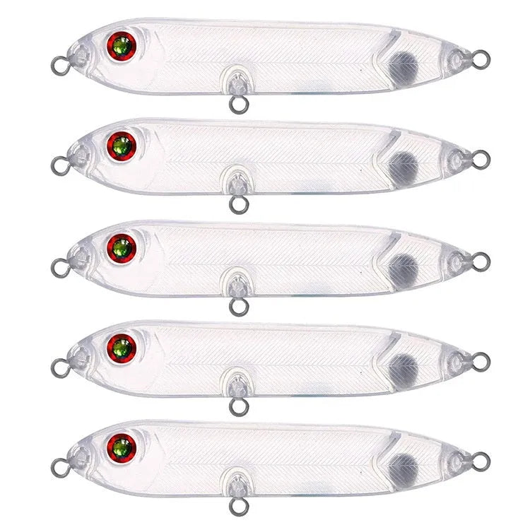 Transparent 9.5cm blank fishing bait body with 7mm eye socket
