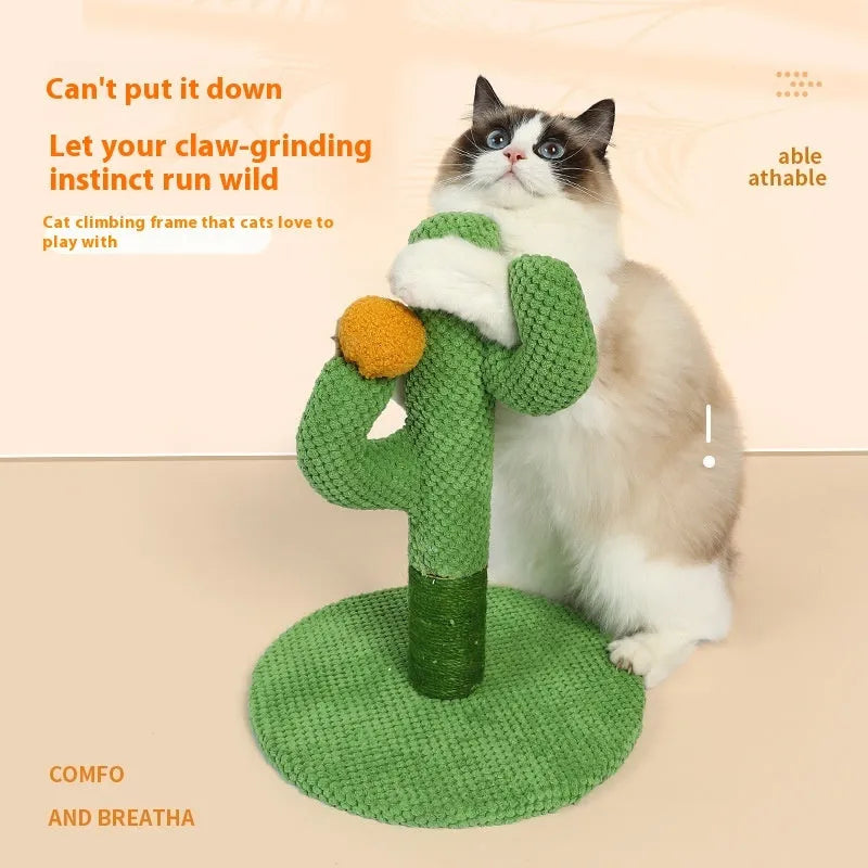 Cactus or coconut tree design cat scratching board climbing pole with cotton thread sisal rope surface