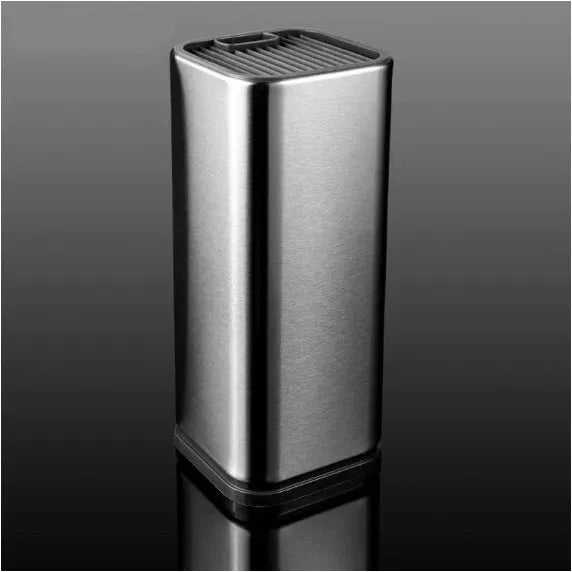 Black and white multifunctional kitchen knife holder with storage bucket and detachable draining base