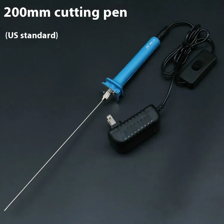 Blue electric heating cutter pen with plastic handle for cutting foam board and polystyrene materials