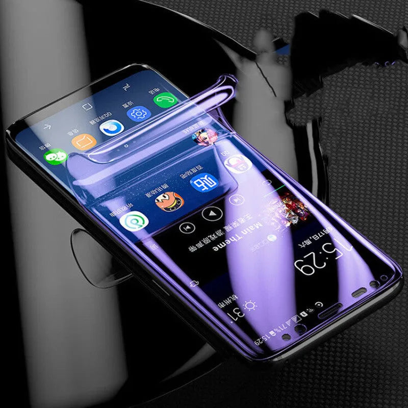 Purple Light packaged hydraulic film curved screen protector for Samsung Galaxy S series phones