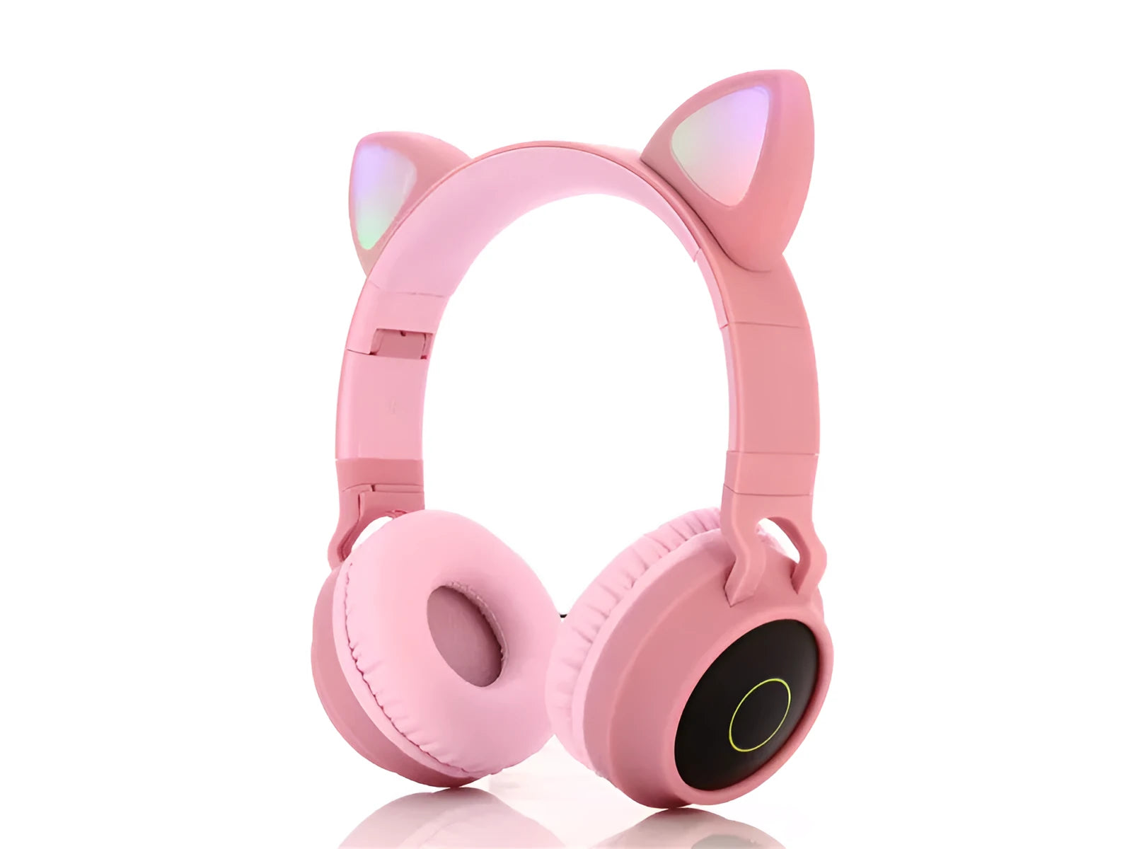 Cartoon cat ear wireless Bluetooth gaming headset in multiple colour options showing head-mounted design