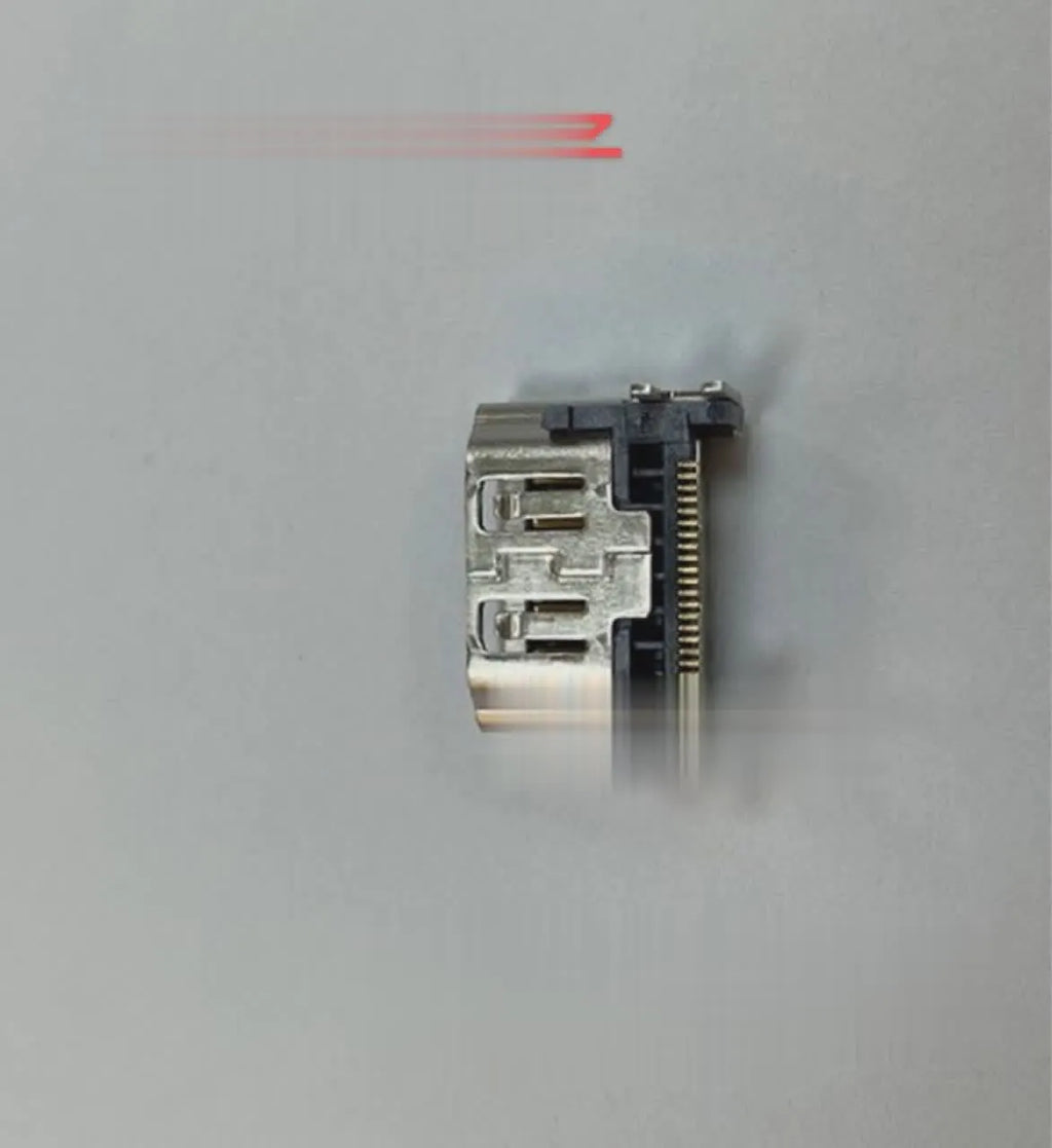 Silver HDMI interface host socket for gaming console connectivity