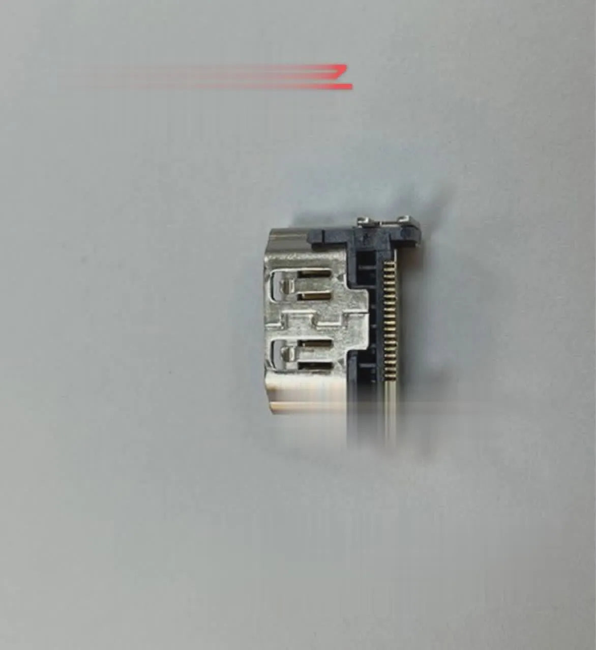 Silver HDMI interface host socket for gaming console connectivity