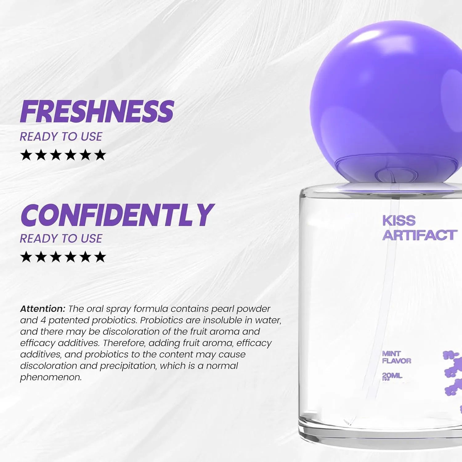 20ml portable oral spray bottle with probiotic formulation for hydrating mouth care