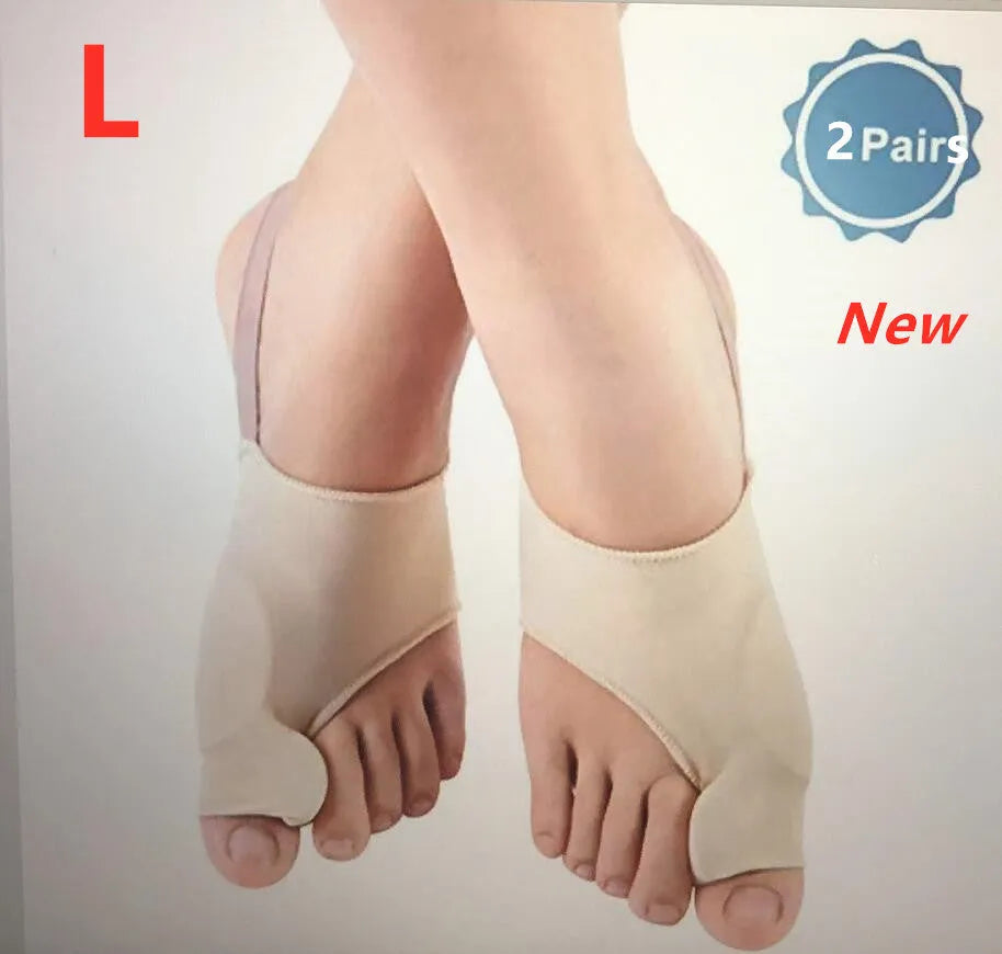Corrective toe socks with gel bunion pad and silicone toe separator in three sizes