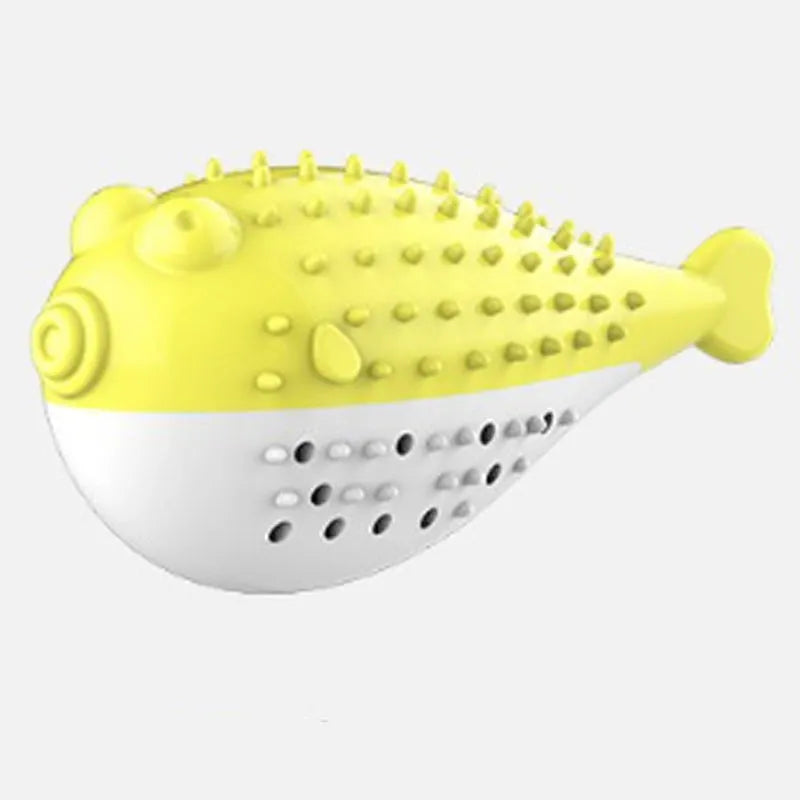 Blue silicone fish chew toy for cats with dimensions 12.2 x 4.9 x 5.8 cm
