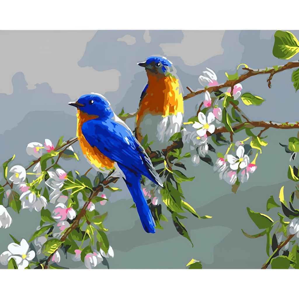Custom hand-painted digital oil painting of animal subject on linen canvas with idyllic scenery colour scheme