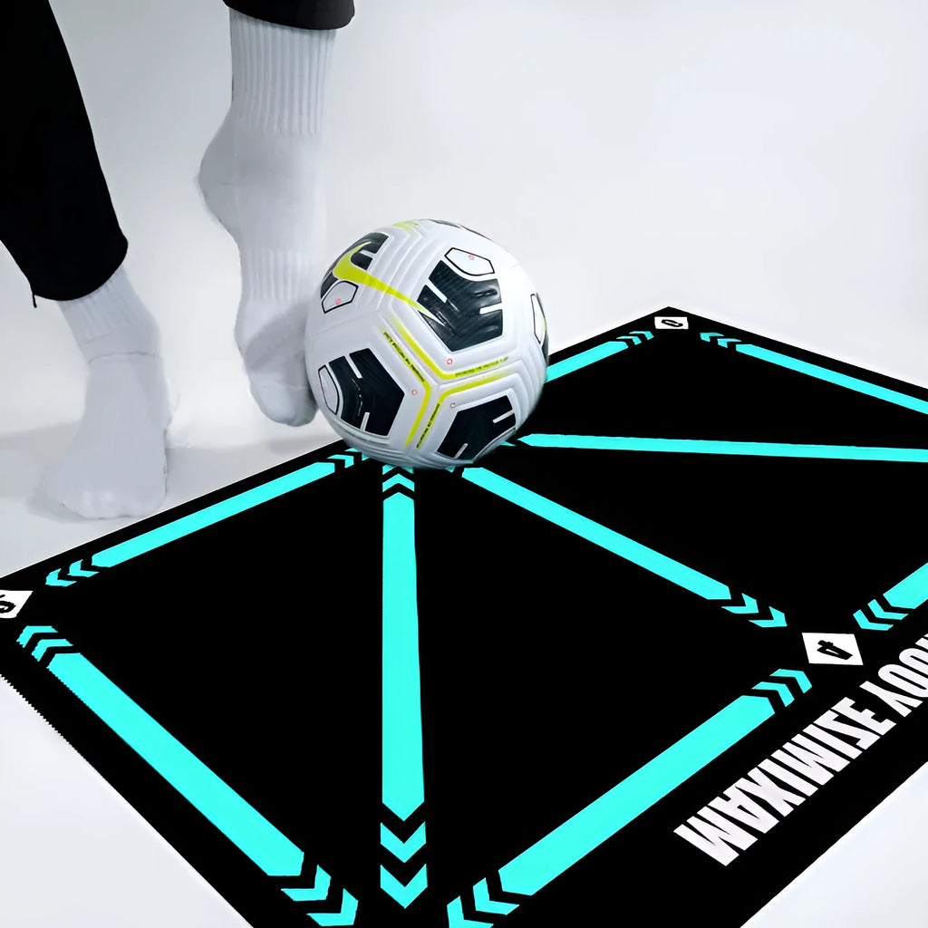 Rubber football training mat in cushion colour with training socks for skill practice
