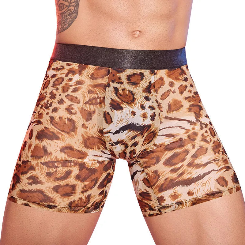 Men's leopard print boxer shorts underwear with free size fit