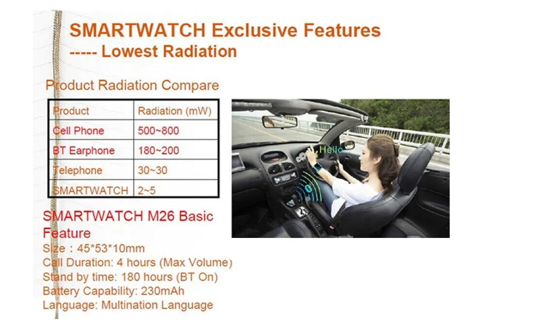 Black Bluetooth smart sports watch showing notification screen on wrist