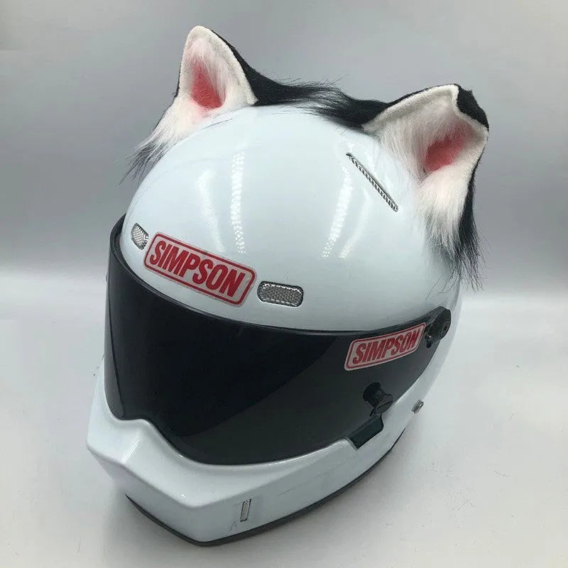 ABS plastic animal ear helmet ornaments with matching tail on motorcycle helmet