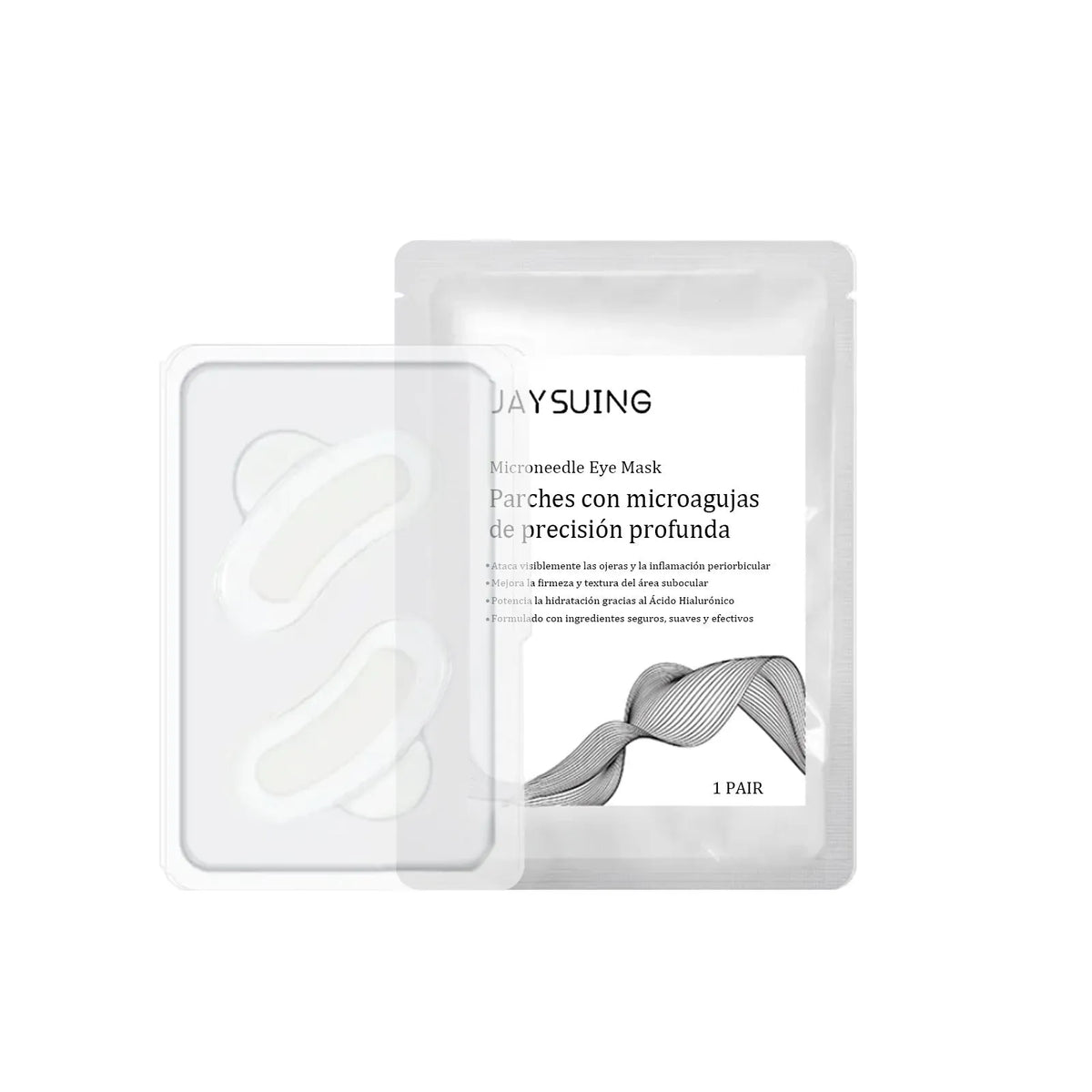 One pair of micro needle eye mask patches for skincare treatment around the eyes.
