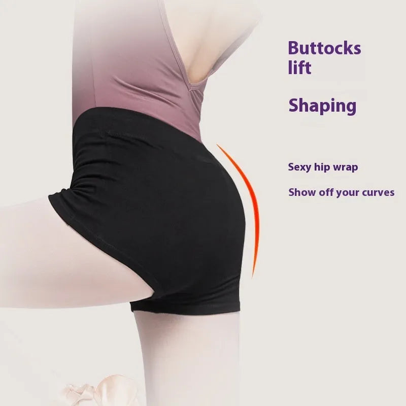Black women's cotton ballet practice pants for dance exercise, showing solid colour and soft fabric texture