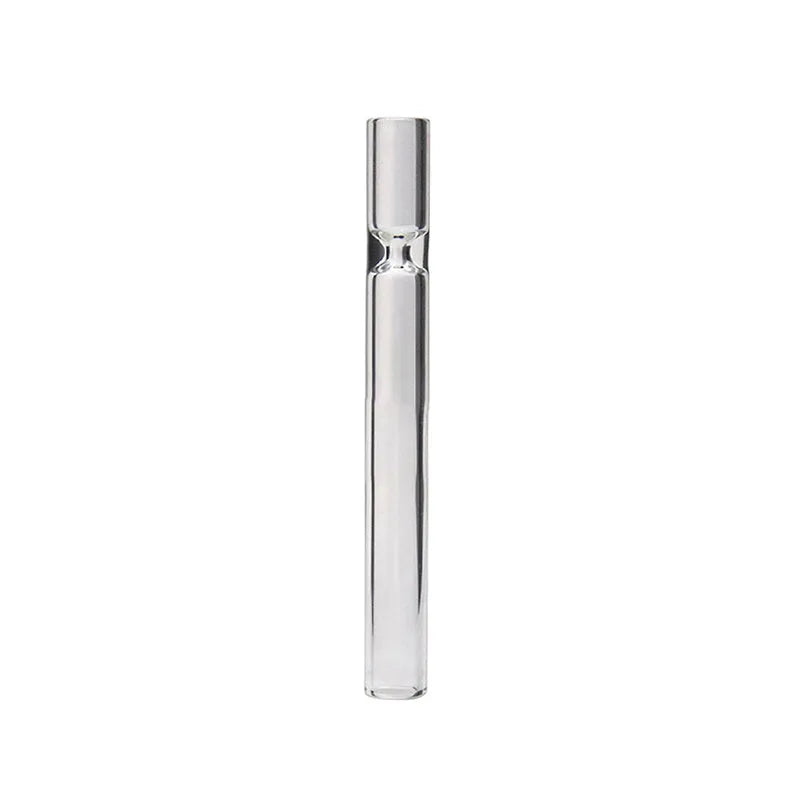 Straight transparent glass telescopic smoke pipe with suction nozzle in pink finish