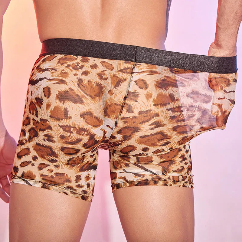 Men's leopard print boxer shorts underwear with free size fit