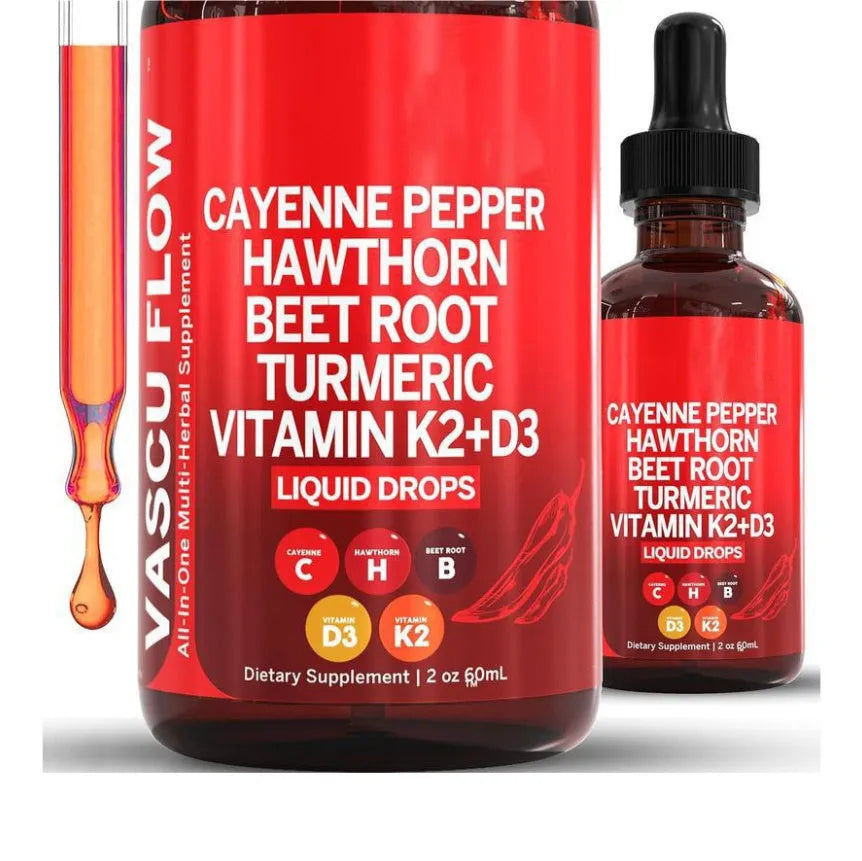 60ml bottle of Vitamin D3 K2 Hawthorn Fruit liquid supplement drops