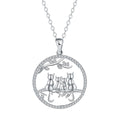 Copper necklace with four kitten pendant design and cross chain styling